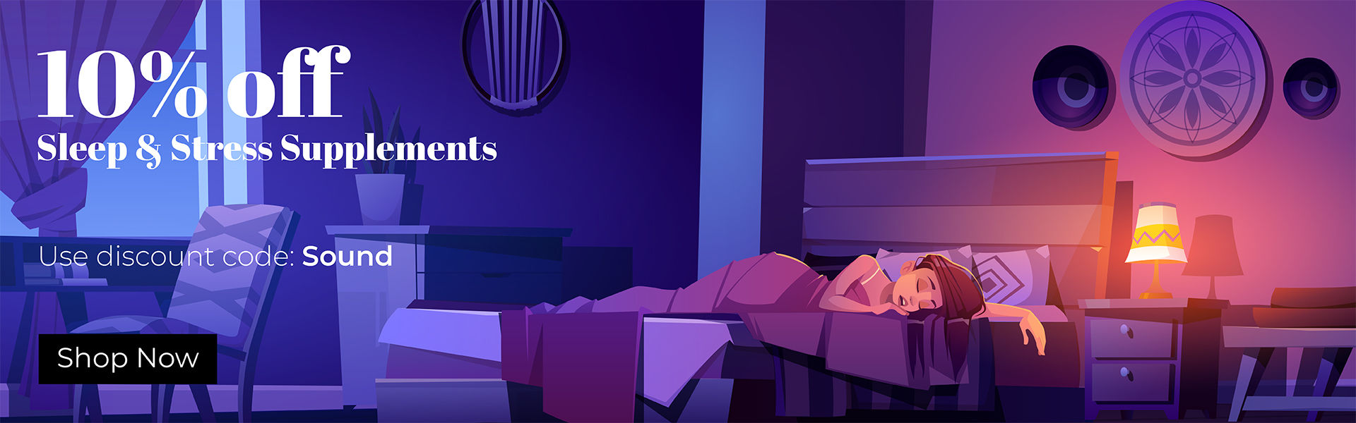 10% off sleep and stress supplements